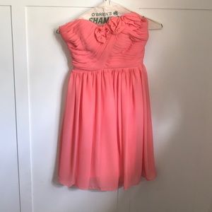 Beautiful strapless coral dress